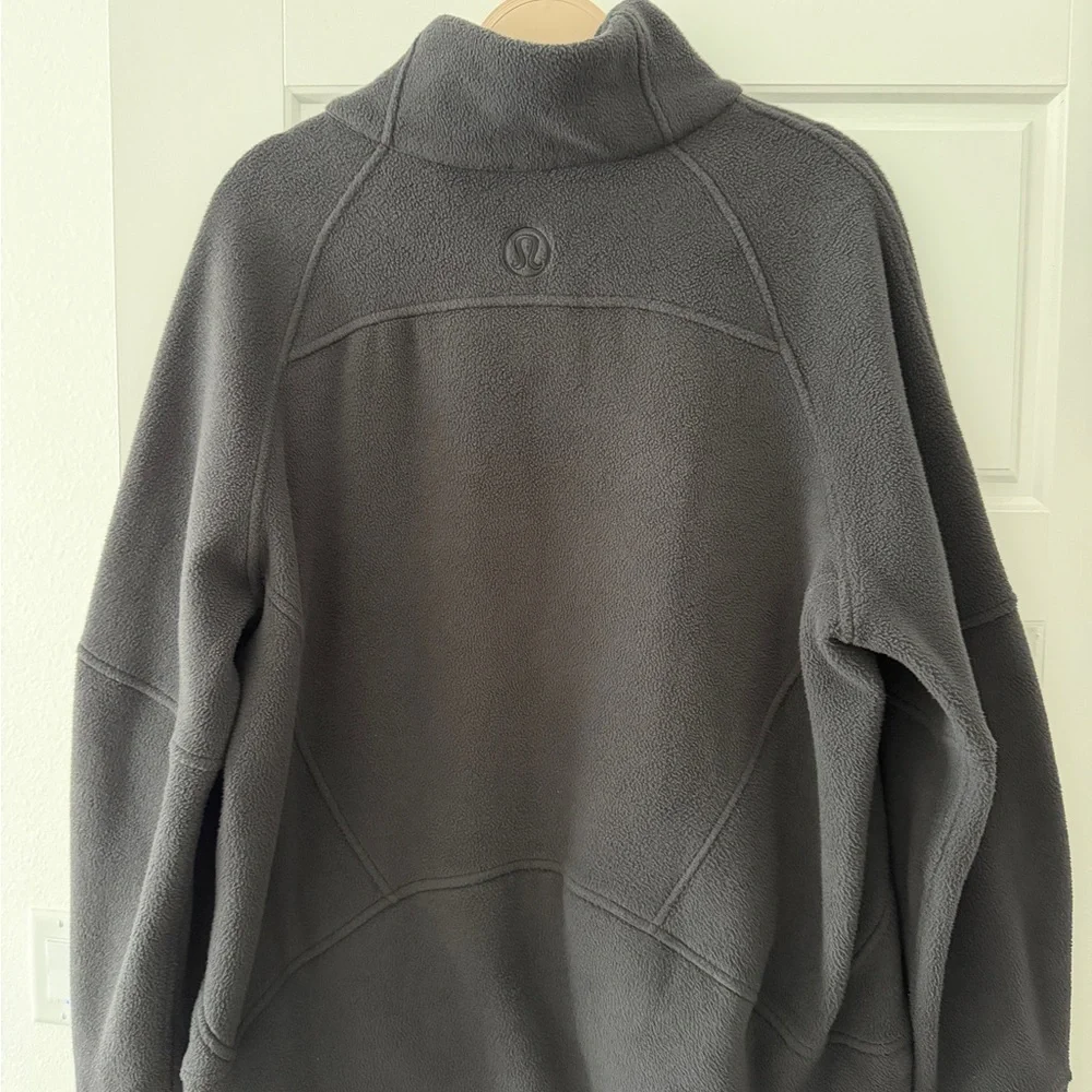lululemon athletica Black Scuba Tumbled Flee e Funnel Neck Half Zip Hoodie - Picture 3 of 5